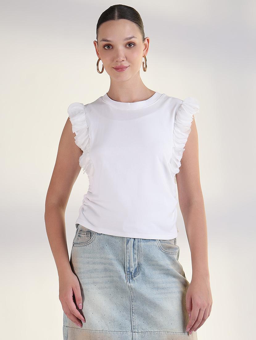 women white sleeveless regular top - 21843377 - Standard Image - 1