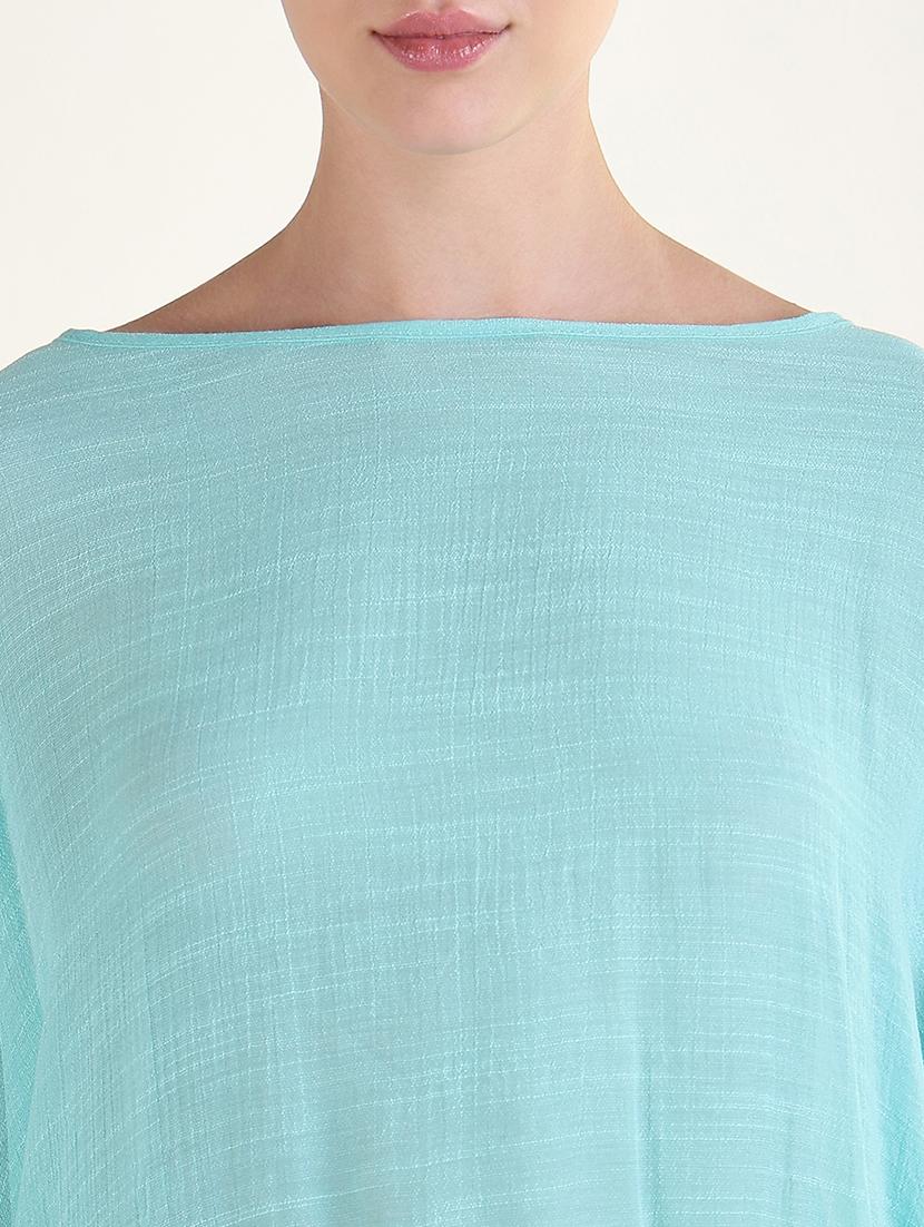 women solid kimono sleeves high low top - 21843379 - Standard Image - 4