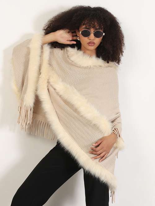 women self designed poncho - 21843410 - Standard Image - 0