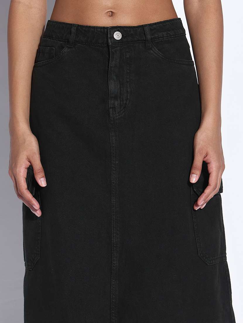 women solid top and skirt with jacket set  - 21843418 -  Standard Image - 6