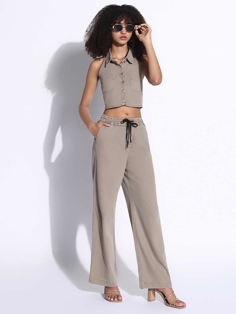 women solid top and trouser co-ord set - 21843420 -  Standard Image - 6