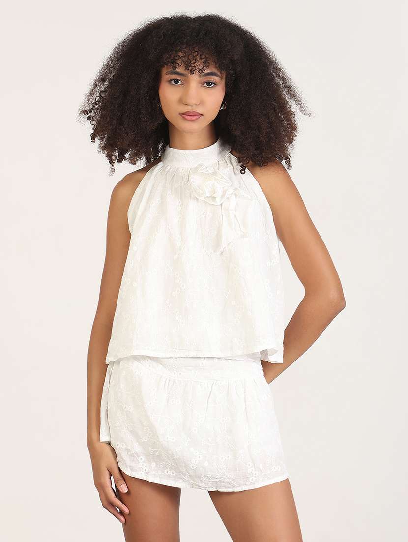 women embroidered top and skirt co-ord set - 21843425 -  Standard Image - 1