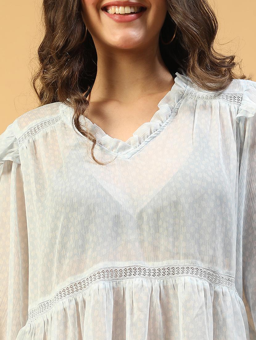 women self designed see throught tiered dress - 21843461 - Standard Image - 4