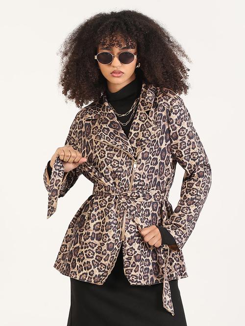 women animal printed long sleeves trench coat - 21843493 -  Standard Image - 0