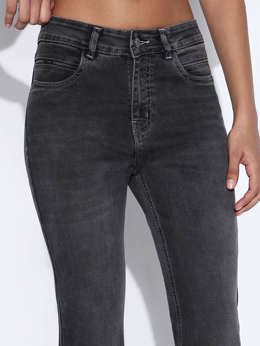 women solid mid rise bootcut jeans - 21843526 - Standard Image - 4