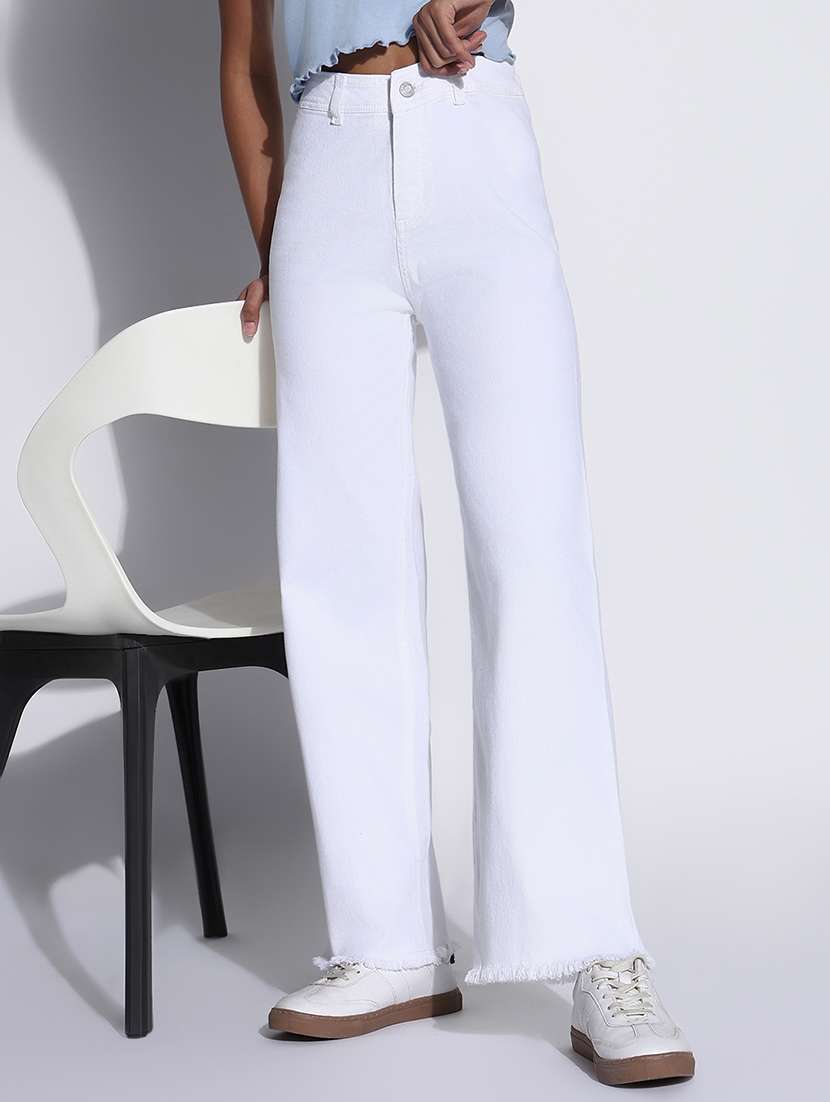 women high rise straight fit jean