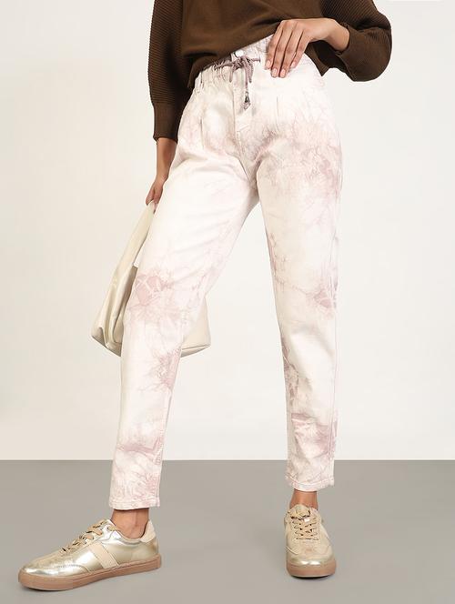 women printed high rise slouchy jeans - 21843545 - Standard Image - 0