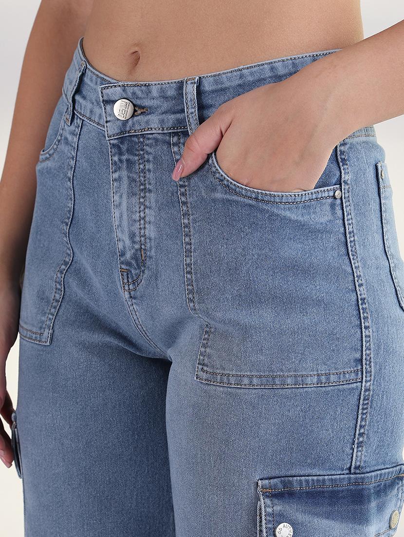 women mid irse denim cargo - 21843561 - Standard Image - 4