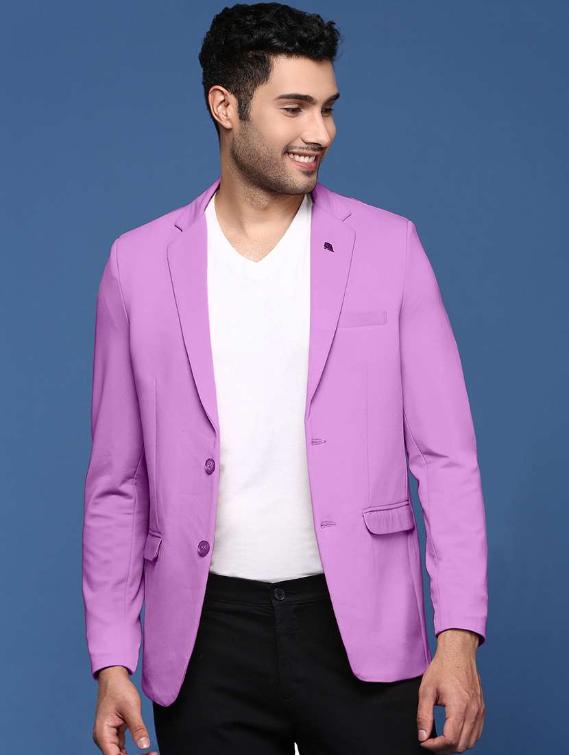 men purple long sleeve single breasted casual blazer - 21843563 -  Standard Image - 1