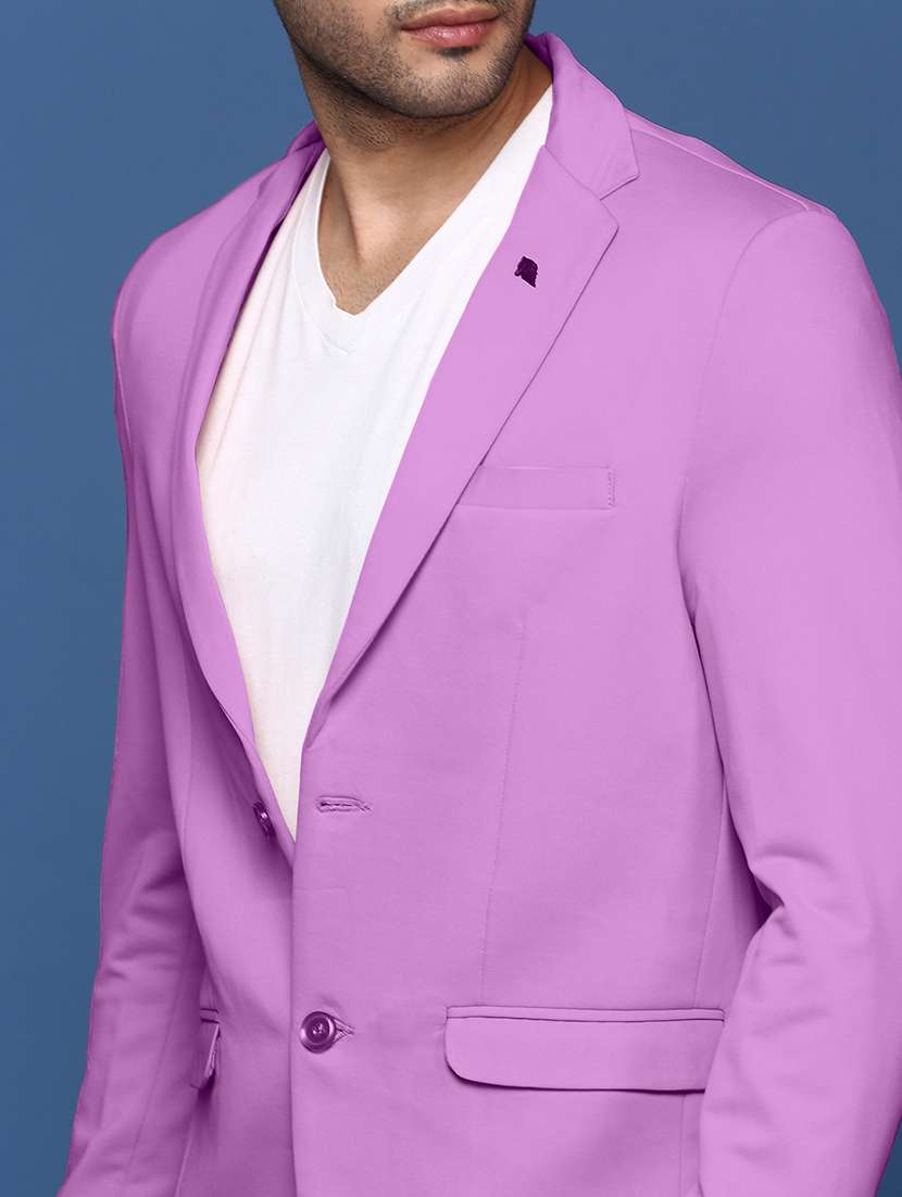 men purple long sleeve single breasted casual blazer - 21843563 -  Standard Image - 4