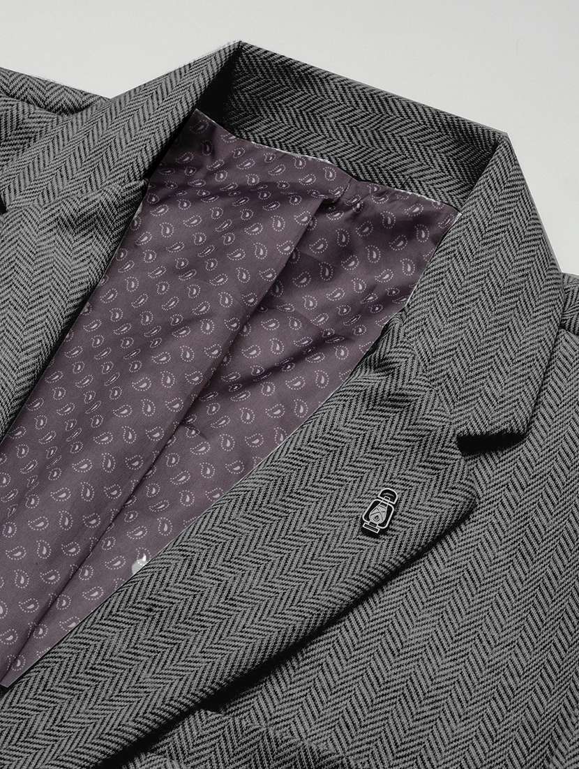 men grey long sleeve single breasted casual blazer - 21843564 -  Standard Image - 6