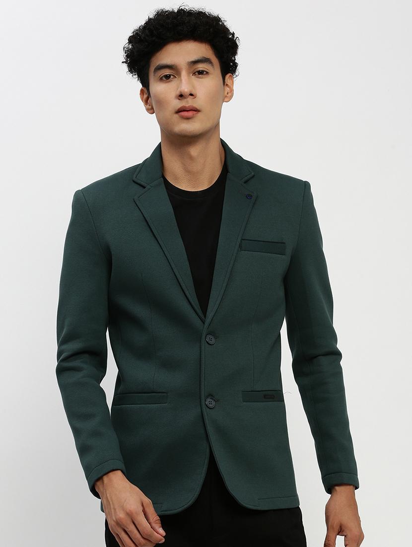 men green long sleeve single breasted casual blazer - 21843568 - Standard Image - 1