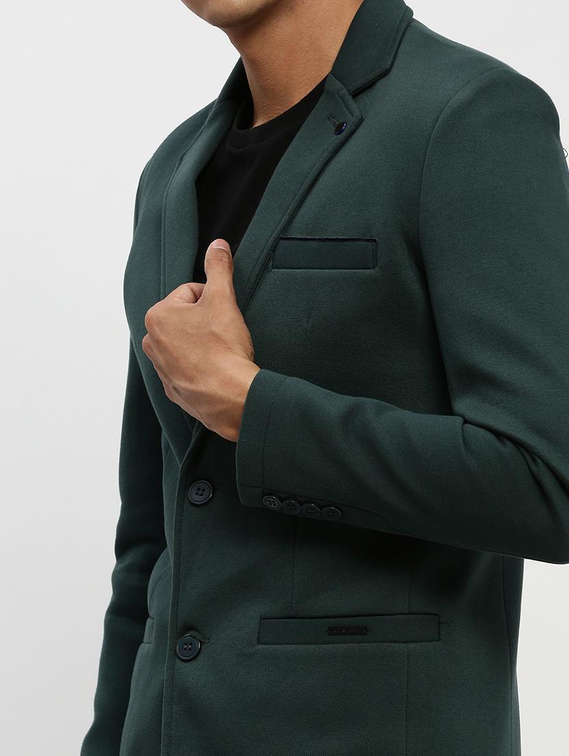 men green long sleeve single breasted casual blazer - 21843568 - Standard Image - 4