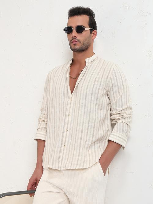 men striped long sleeve regular fit casual shirt - 21843809 - Standard Image - 0