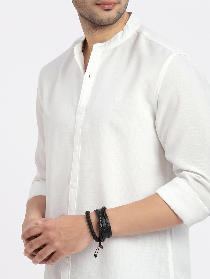 men white solid long sleeve regular fit casual shirt - 21843828 - Standard Image - 4