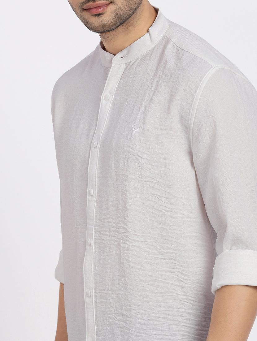 men white solid long sleeve regular fit casual shirt - 21843848 - Standard Image - 4