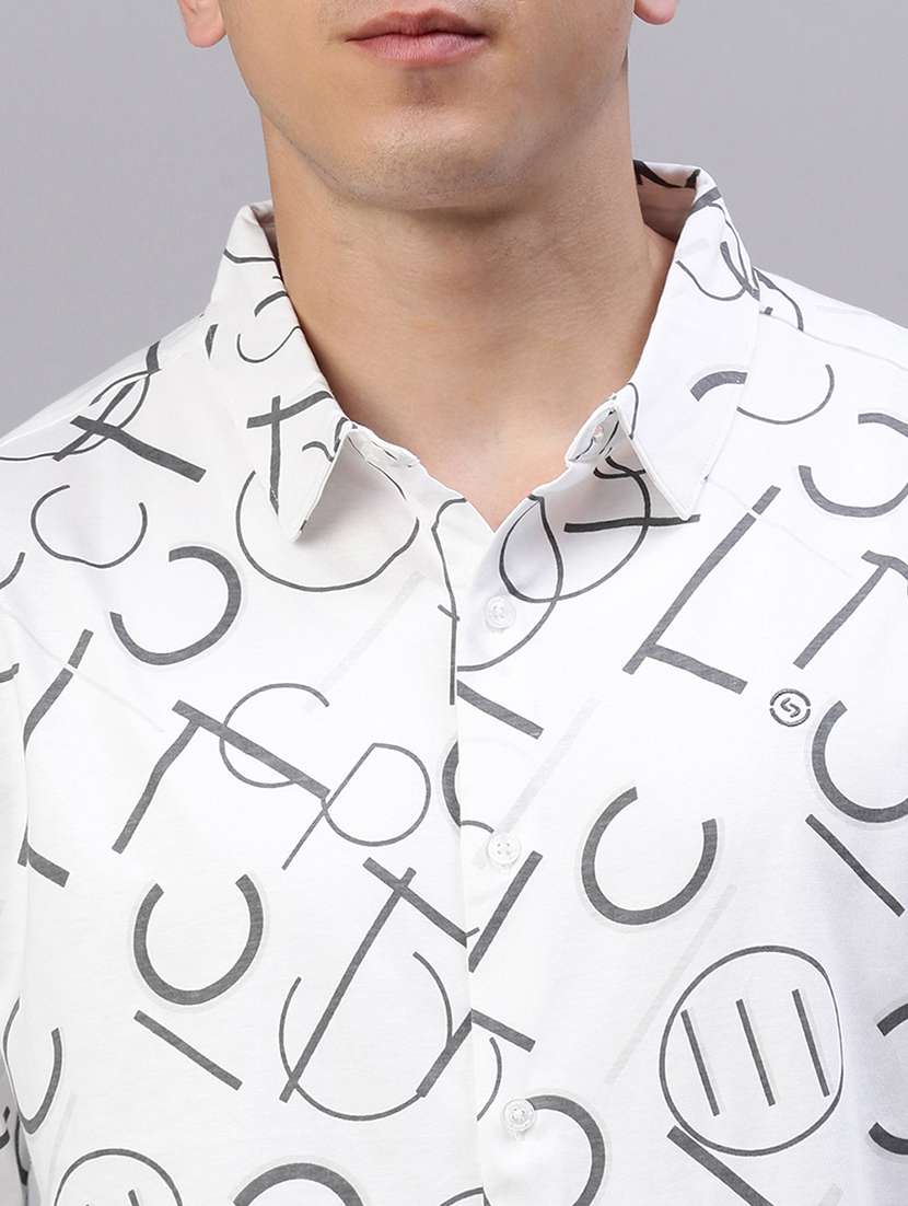 men printed short sleeve slim fit casual shirt - 21843934 -  Standard Image - 4