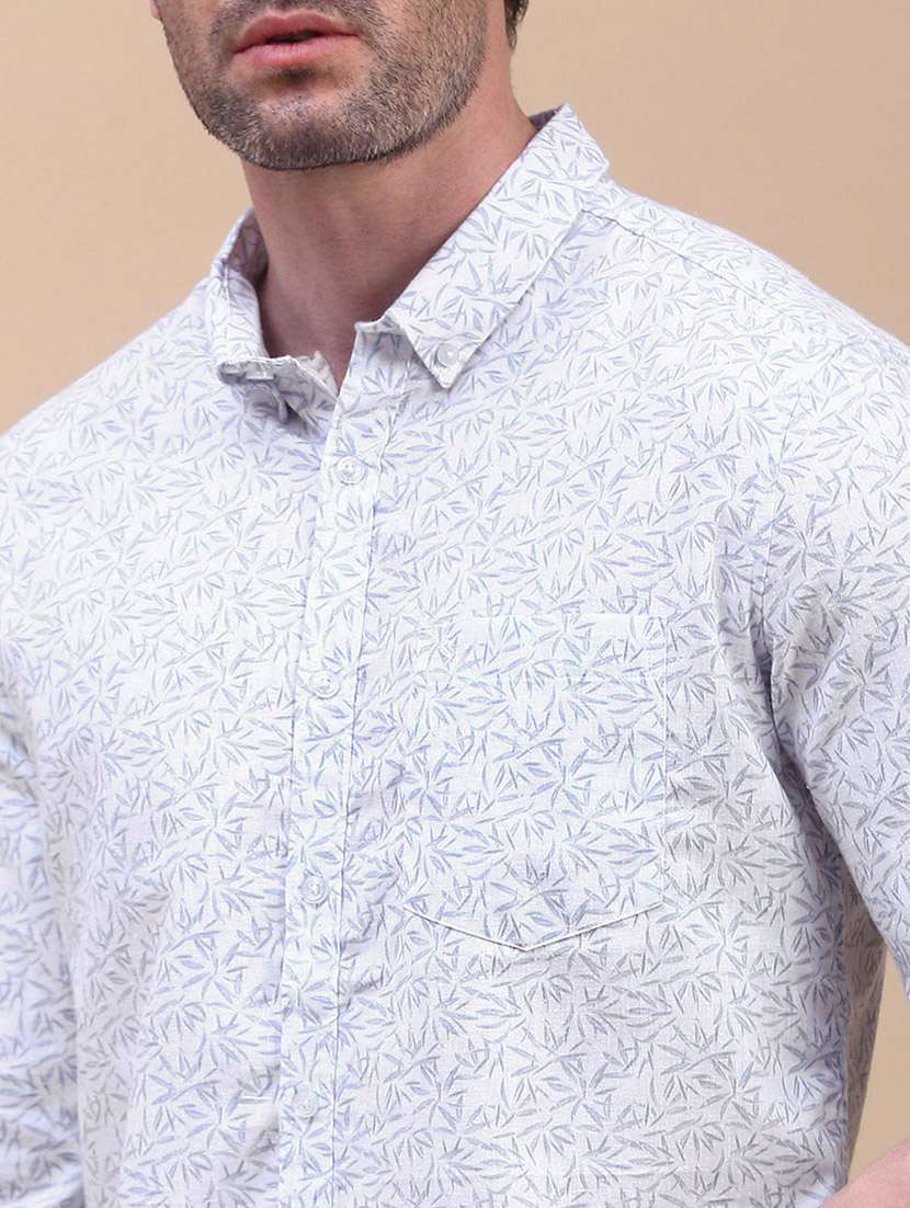 men printed long sleeve slim fit casual shirt - 21843937 -  Standard Image - 4