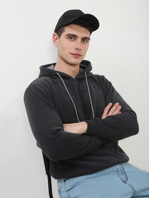 men grey long sleeve solid slim fit sweatshirt - 21843952 -  Standard Image - 0