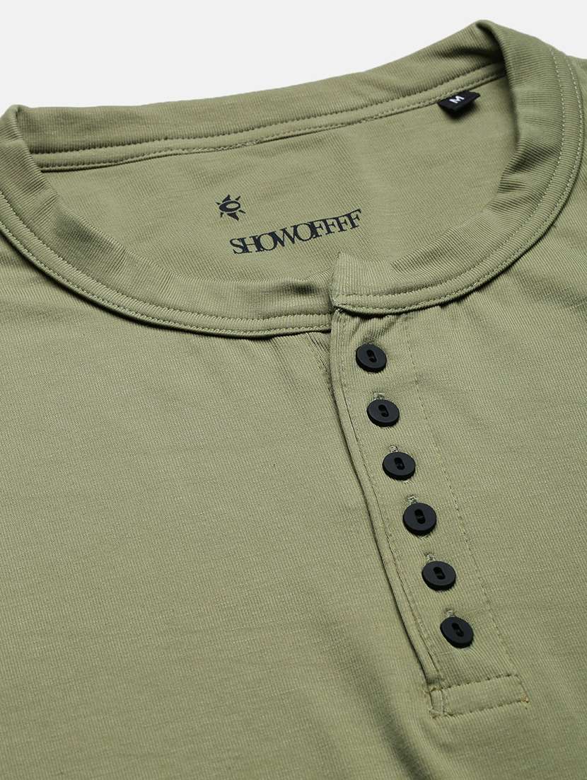 men olive short sleeve solid slim fit t-shirt - 21843972 - Standard Image - 6