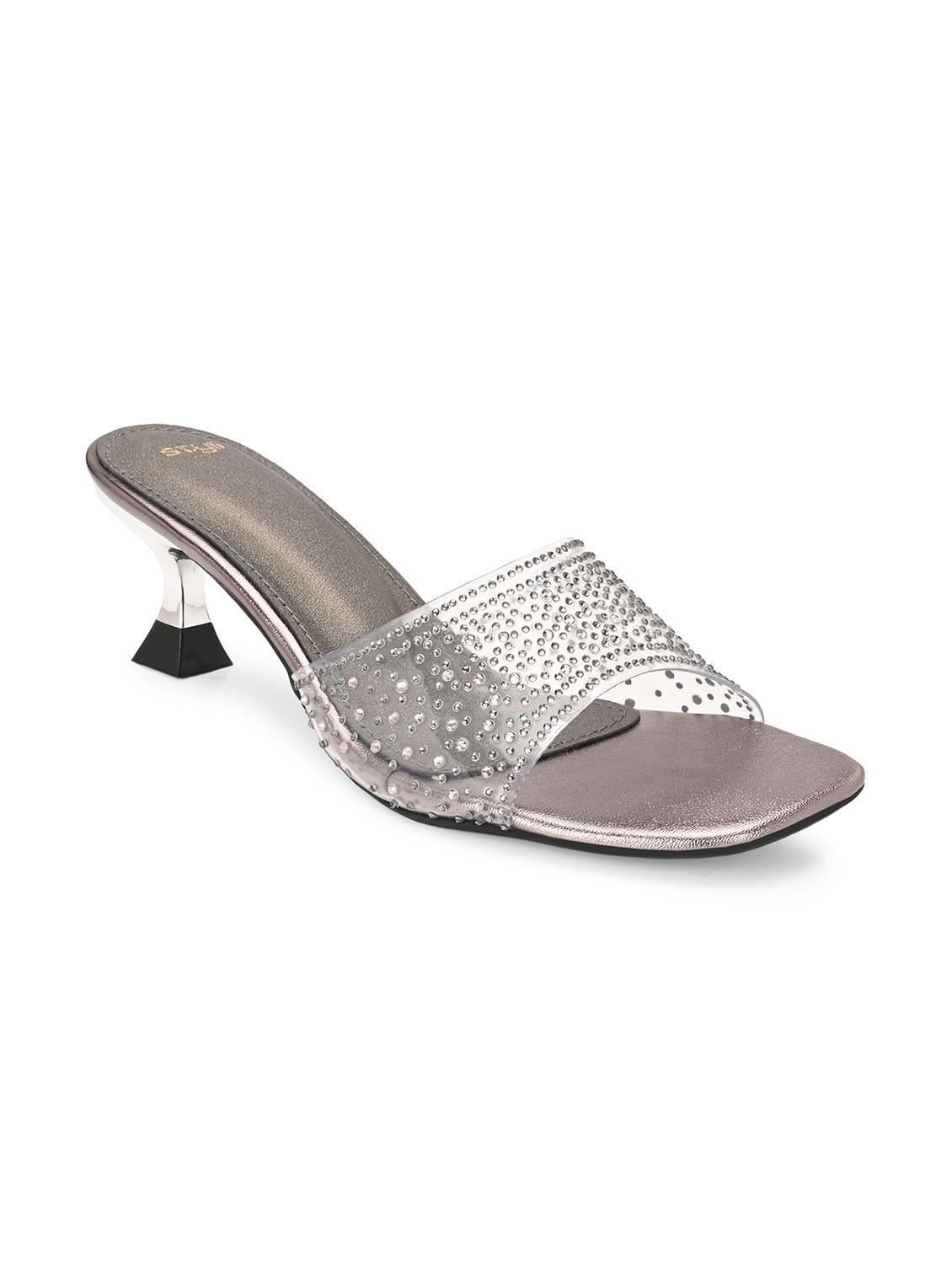 women grey embellished sandal - 21844104 - Standard Image - 1