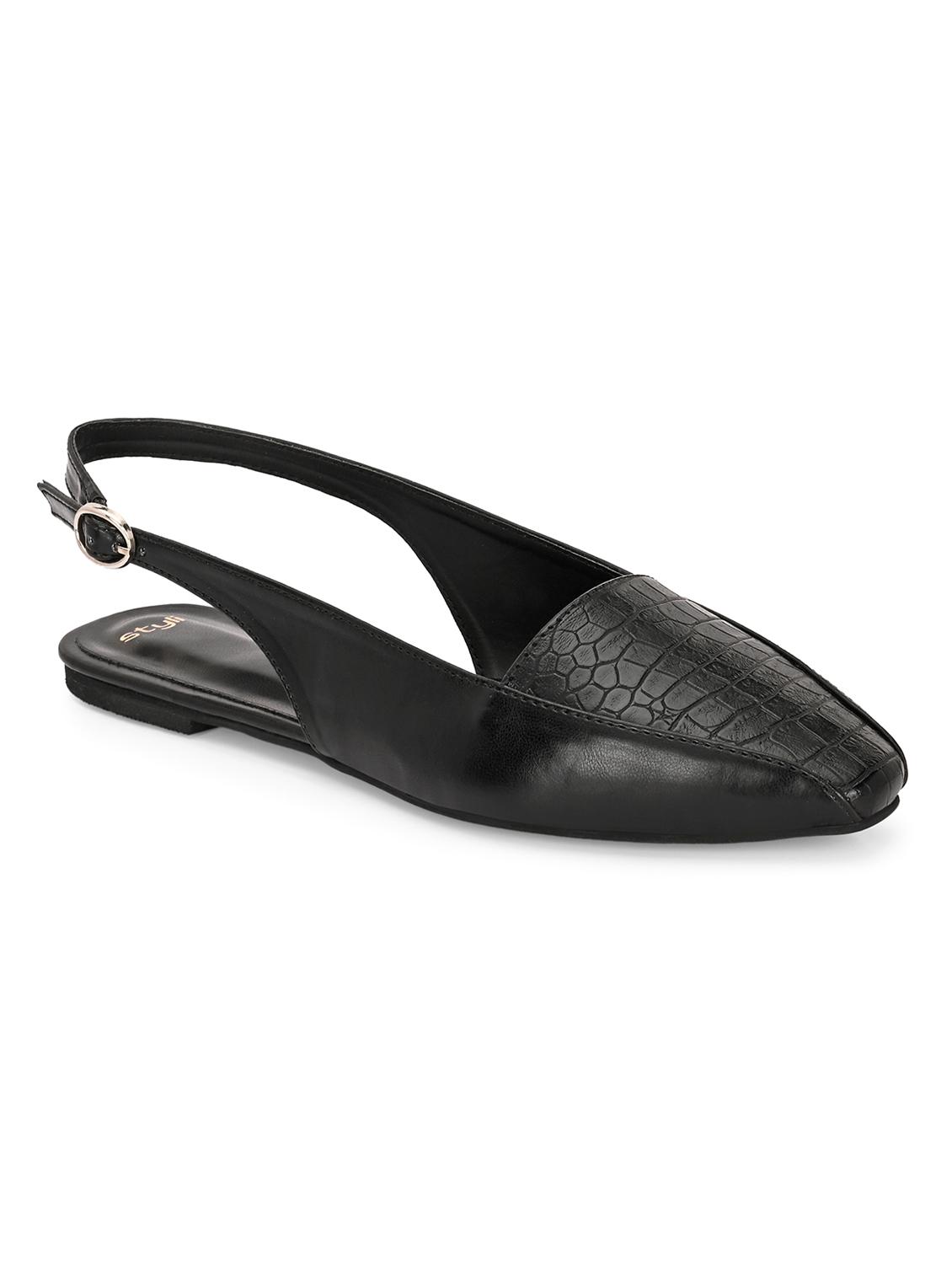 women black textured flats - 21844110 - Standard Image - 1