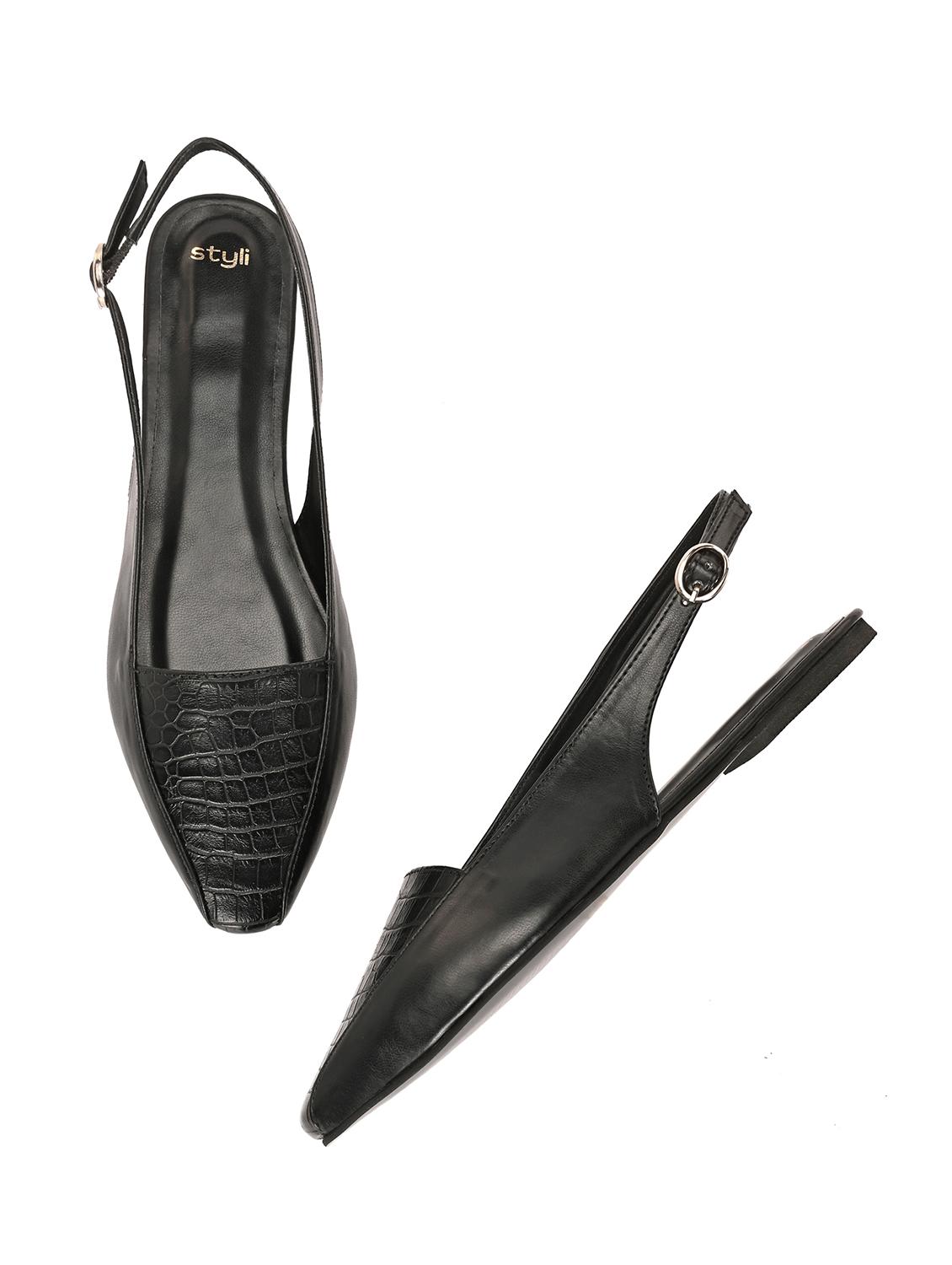 women black textured flats - 21844110 - Standard Image - 4