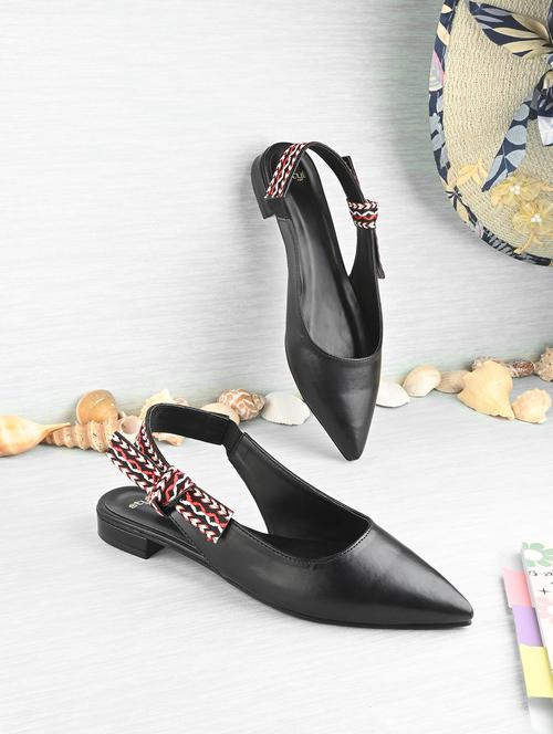 women black back strap flats - 21844111 - Standard Image - 0