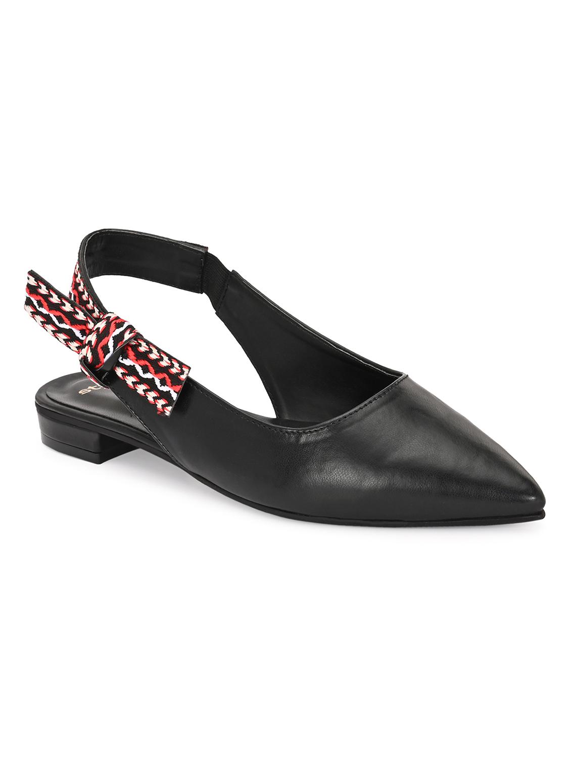 women black back strap flats - 21844111 - Standard Image - 1