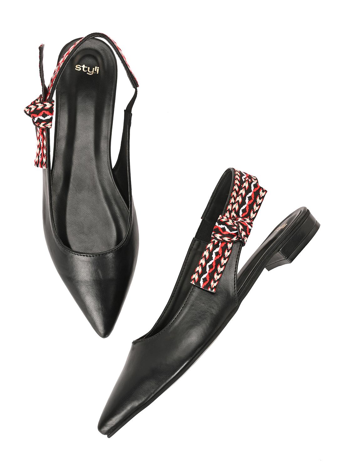 women black back strap flats - 21844111 - Standard Image - 4