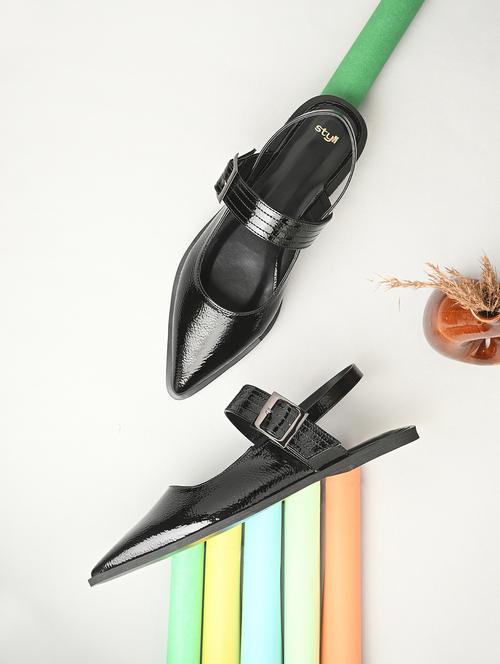 women black back strap flats - 21844115 - Standard Image - 0
