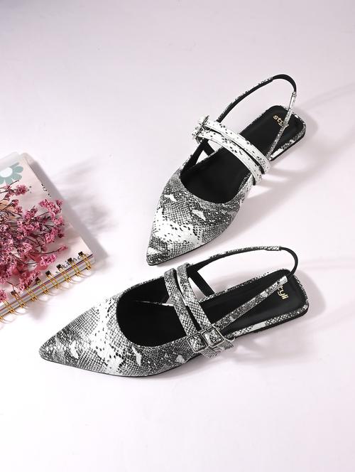 women grey textured back strap flats - 21844119 - Standard Image - 0