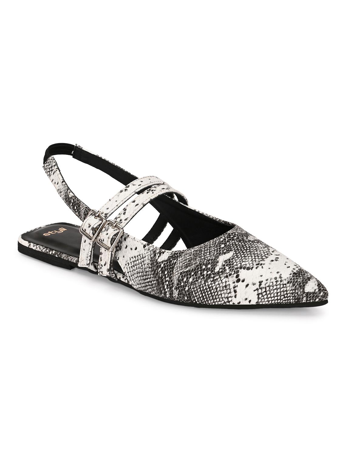 women grey textured back strap flats - 21844119 - Standard Image - 1