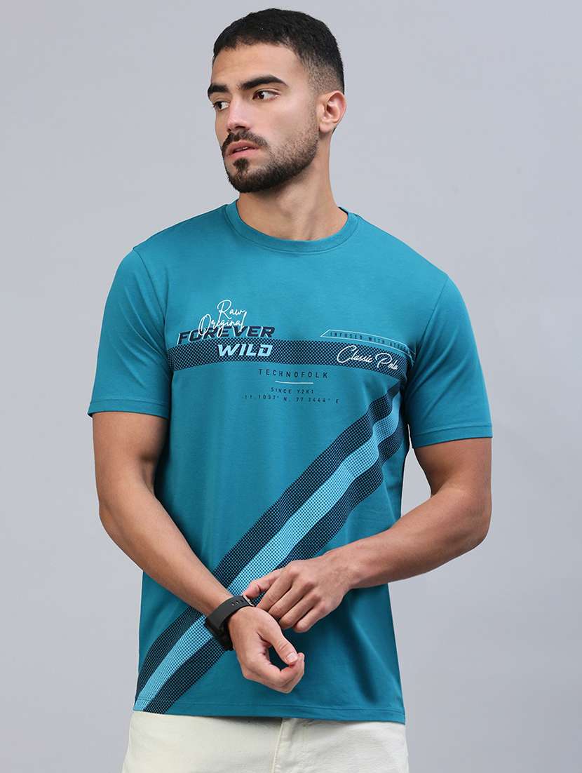 men printed short sleeve slim fit t-shirt - 21844289 -  Standard Image - 1