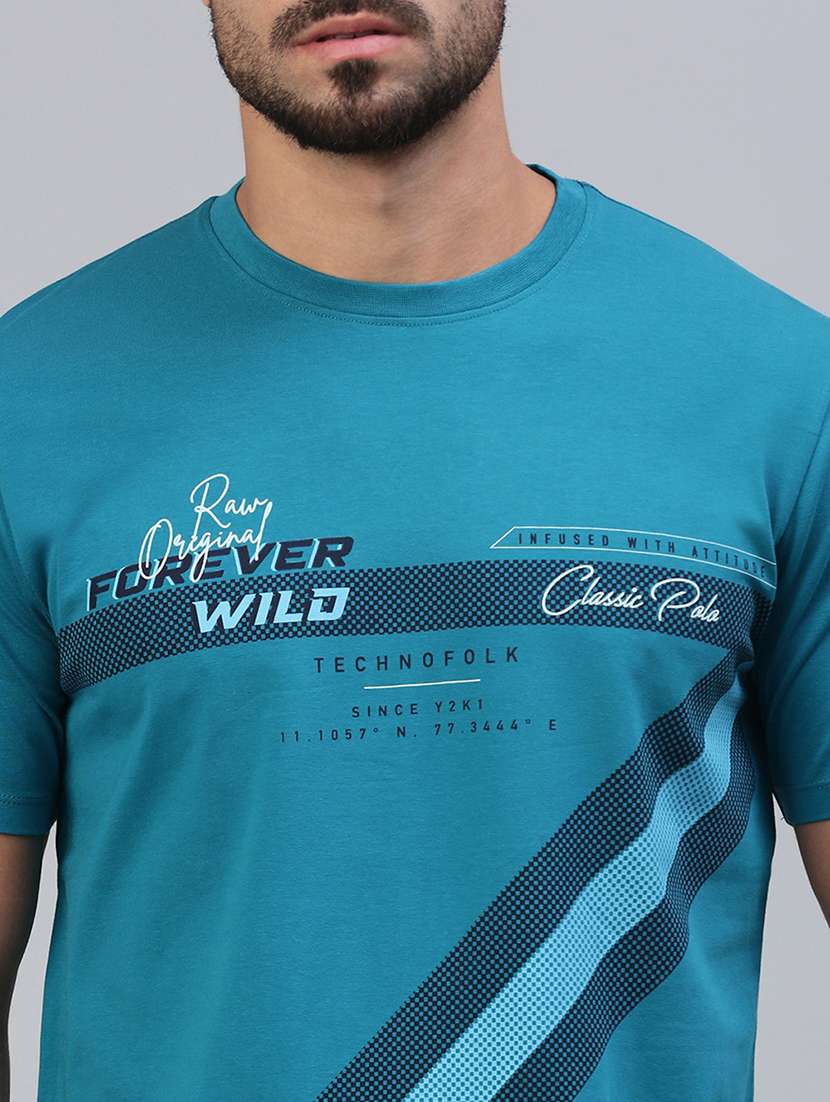 men printed short sleeve slim fit t-shirt - 21844289 -  Standard Image - 4