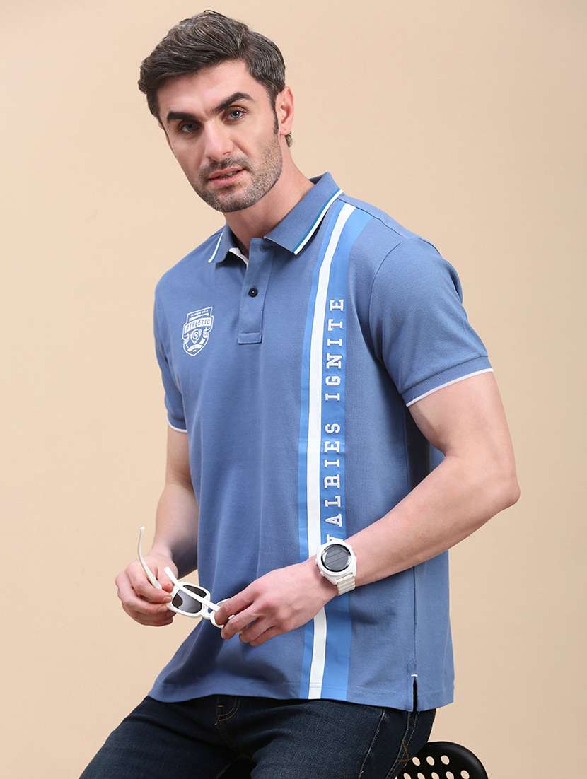 men typographic short sleeve slim fit polo t-shirt