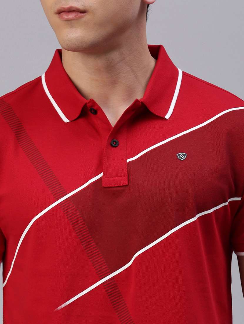 men printed short sleeve slim fit polo t-shirt - 21844297 -  Standard Image - 4