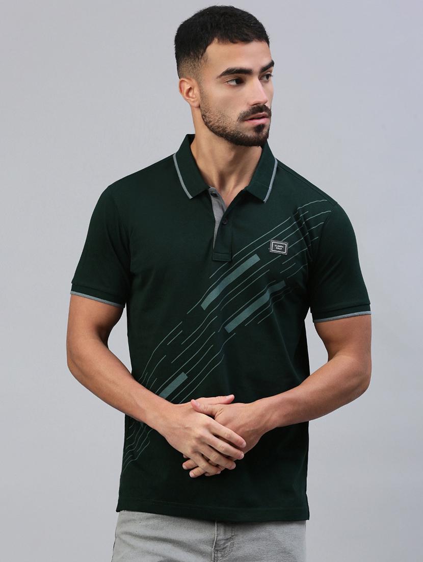 men printed short sleeve slim fit polo t-shirt - 21844299 -  Standard Image - 1