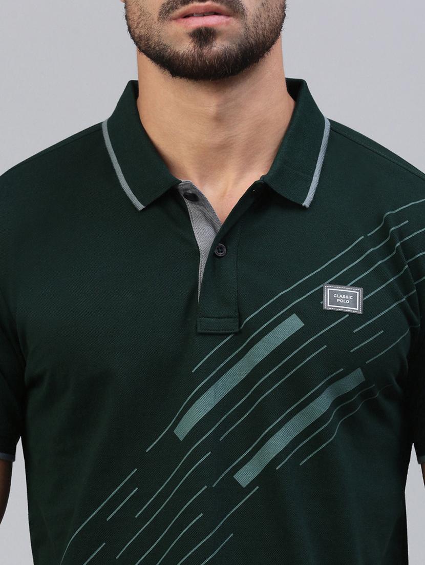 men printed short sleeve slim fit polo t-shirt - 21844299 - Standard Image - 4