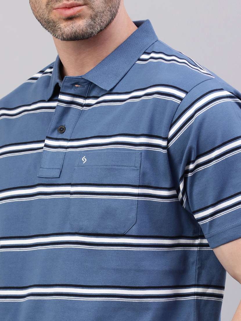 men stripes short sleeve regular fit polo t-shirt - 21844308 -  Standard Image - 4