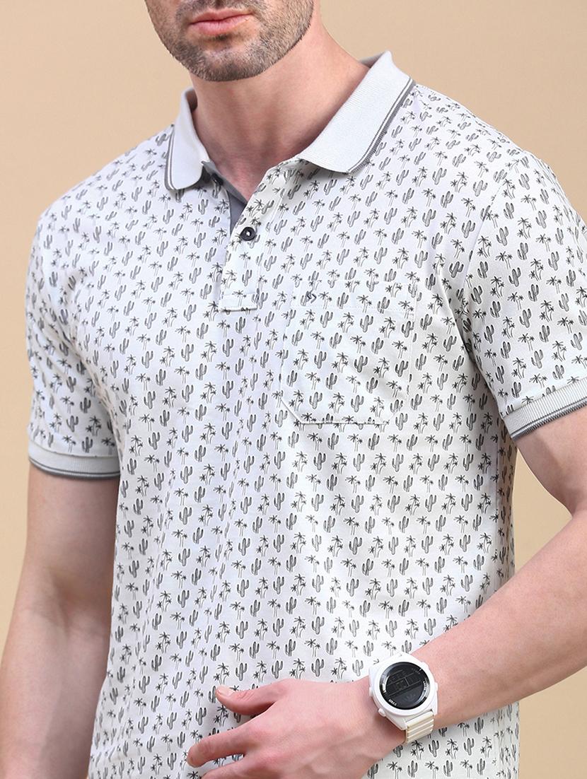 men printed short sleeve slim fit polo t-shirt - 21844314 - Standard Image - 4