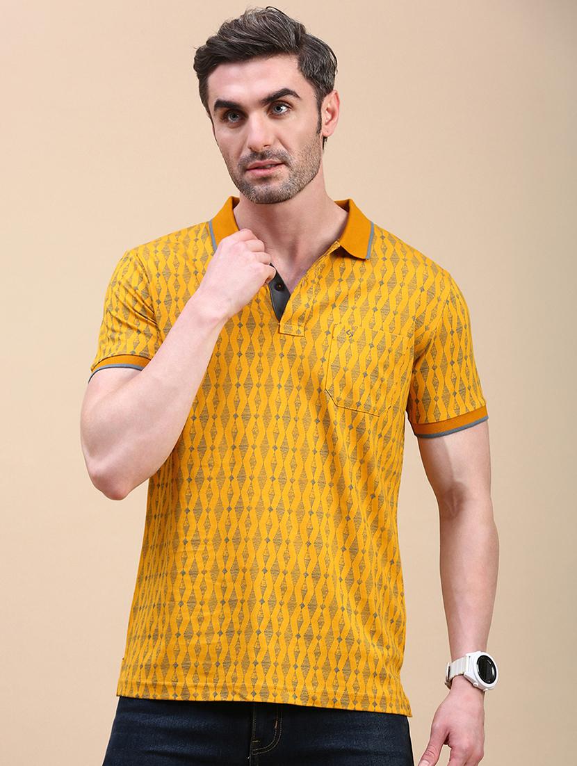 men printed short sleeve slim fit polo t-shirt - 21844323 - Standard Image - 1
