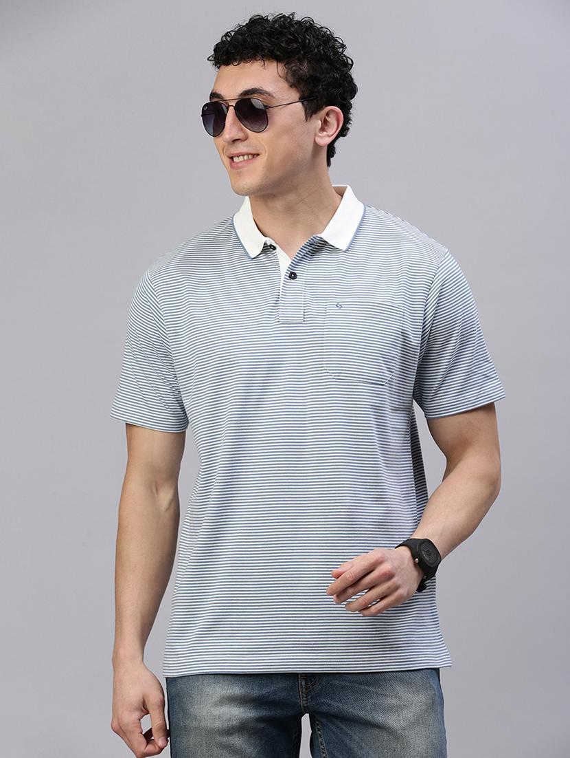 men stripes short sleeve regular fit polo t-shirt - 21844326 - Zoom Image - 0