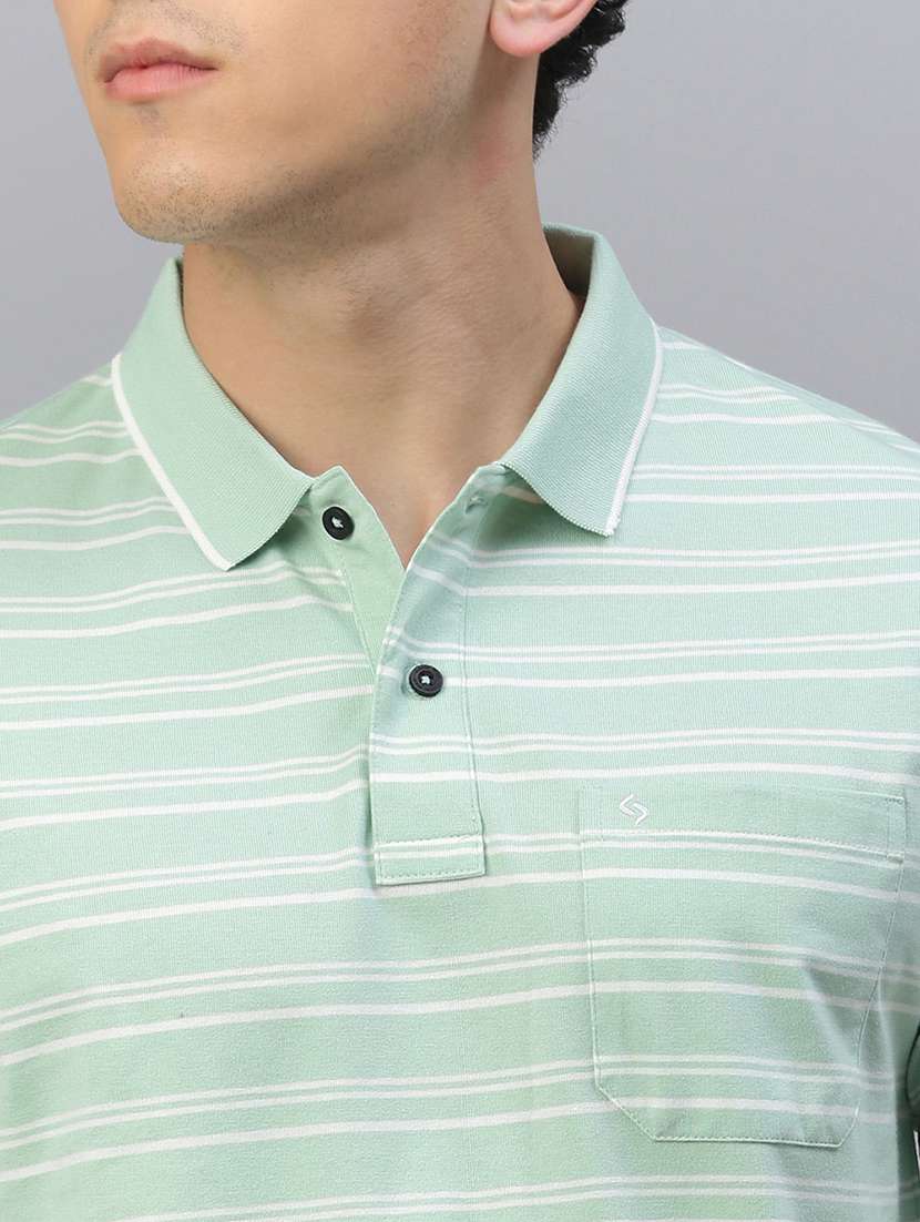 men stripes short sleeve regular fit polo t-shirt - 21844327 -  Standard Image - 4