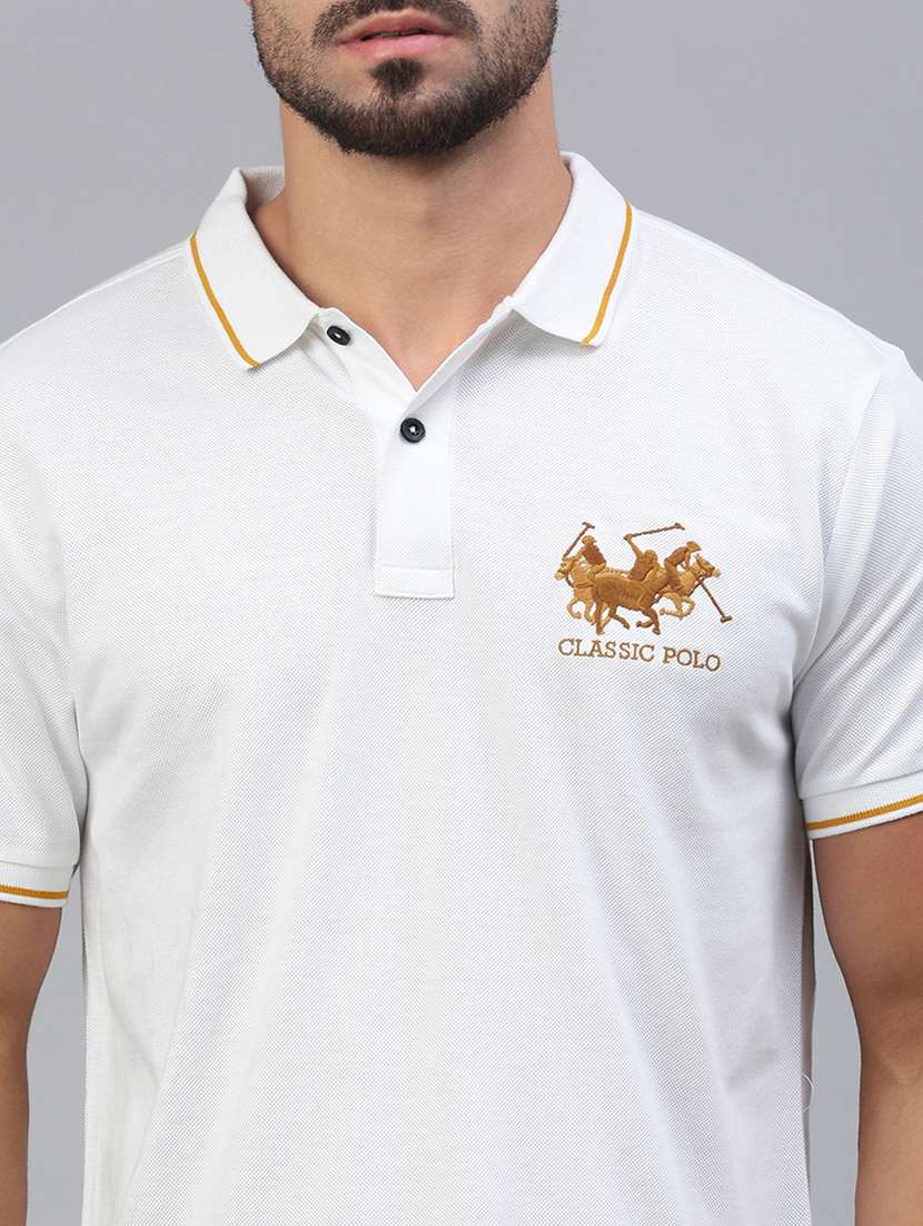 men printed short sleeve slim fit polo t-shirt - 21844330 -  Standard Image - 4