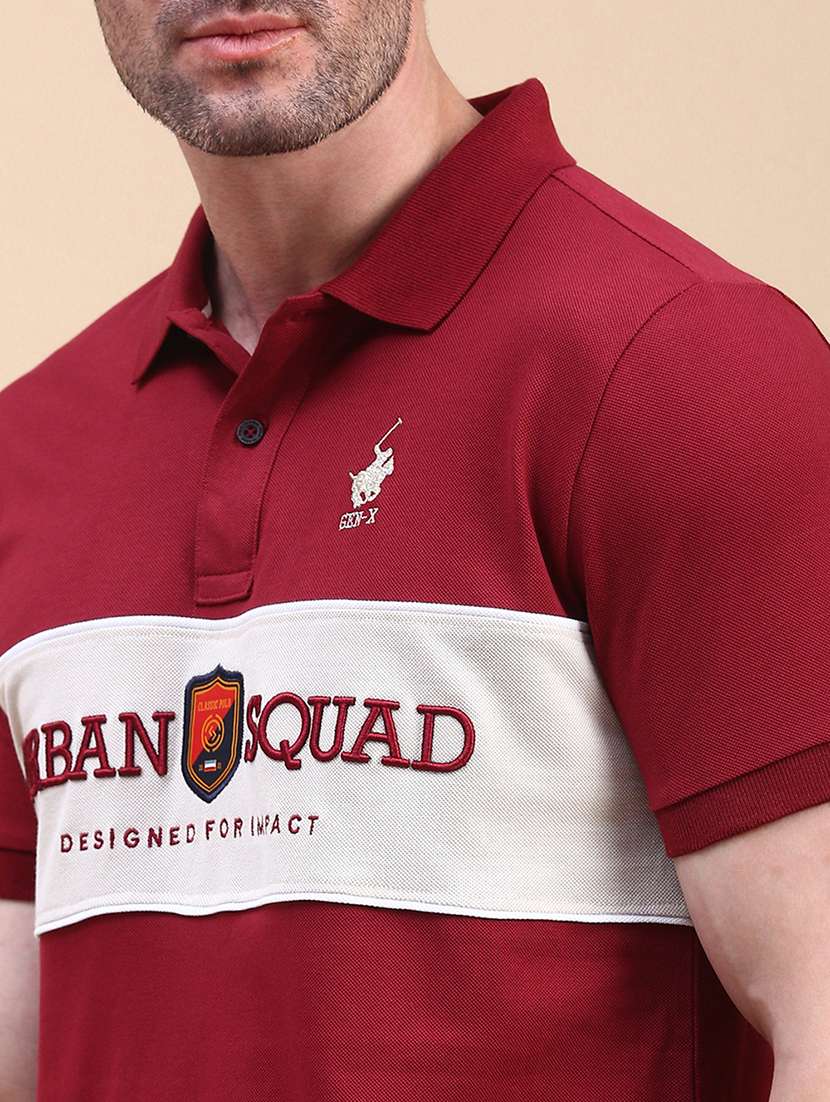 men typographic short sleeve slim fit polo t-shirt - 21844333 -  Standard Image - 4