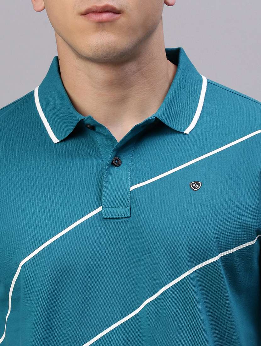 men stripes short sleeve regular fit polo t-shirt - 21844336 -  Standard Image - 4