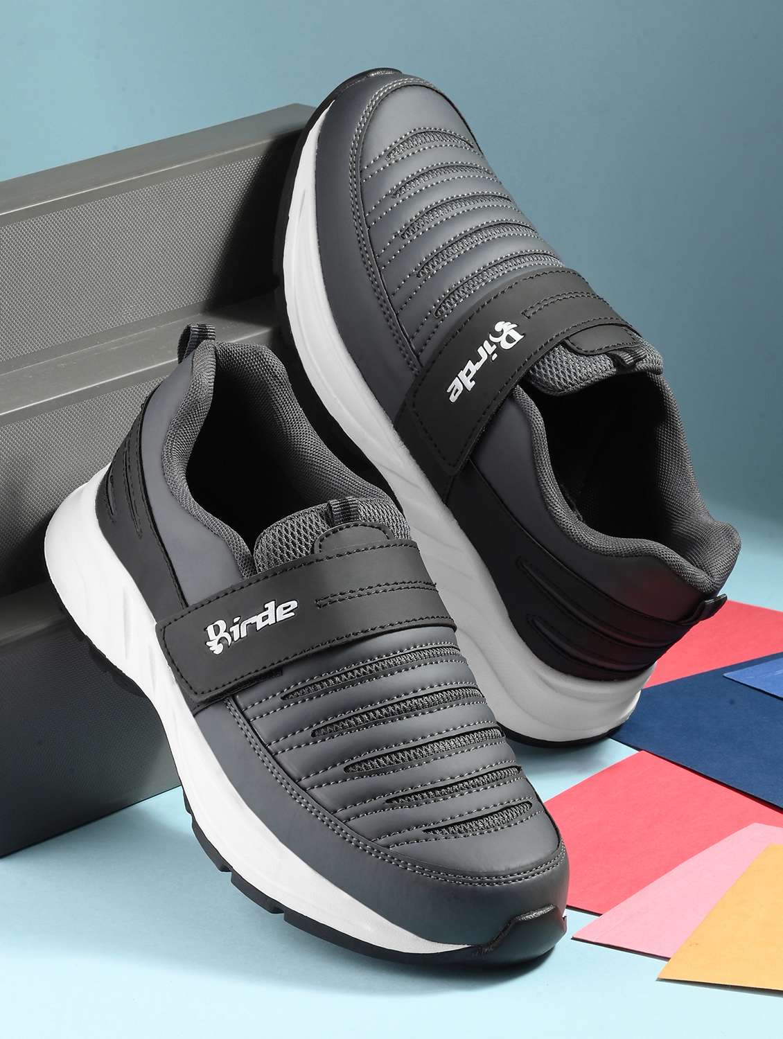 women grey slip on sports shoe