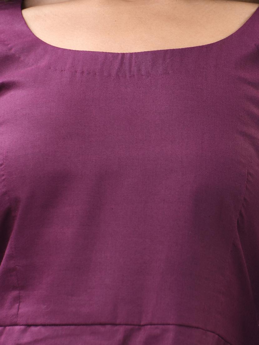 women solid round neck fit & flare ethnic dress - 21844379 - Standard Image - 6