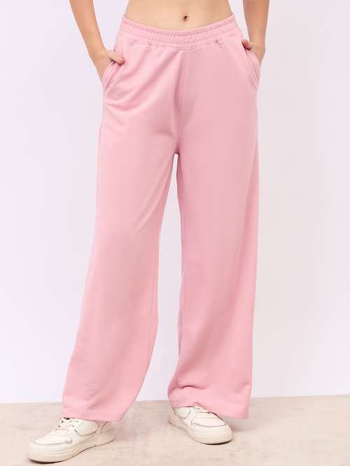 women solid mid rise track pant - 21844390 -  Standard Image - 0